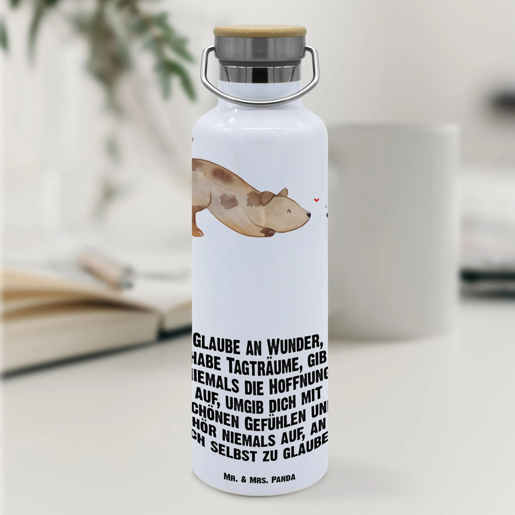 Trinkflasche Hund Marienkäfer Thermosflasche, Isolierflasche, Edelstahl, Trinkflasche, isoliert, Wamrhaltefunktion, Sportflasche, Flasche zum Sport, Sportlerflasche, Hund, Hundemotiv, Haustier, Hunderasse, Tierliebhaber, Hundebesitzer, Sprüche, Hunde, Hundespruch, Marienkäfer, Mischling, Mischlinghund