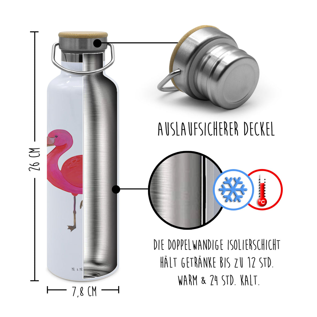 Trinkflasche Flamingo Classic Thermosflasche, Isolierflasche, Edelstahl, Trinkflasche, isoliert, Wamrhaltefunktion, Sportflasche, Flasche zum Sport, Sportlerflasche, Flamingo, Einzigartig, Selbstliebe, Stolz, ich, für mich, Spruch, Freundin, Freundinnen, Außenseiter, Sohn, Tochter, Geschwister