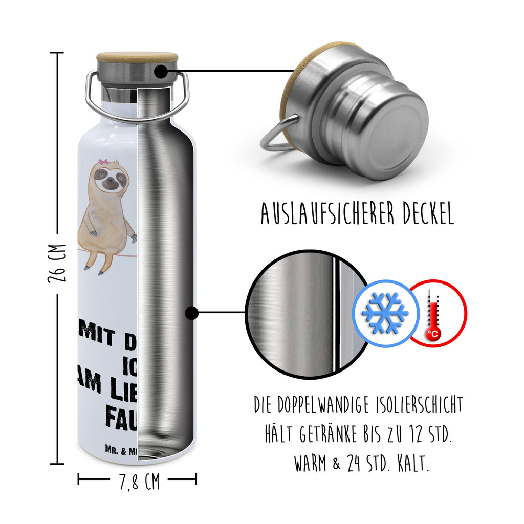 Trinkflasche Faultier Pärchen Thermosflasche, Isolierflasche, Edelstahl, Trinkflasche, isoliert, Wamrhaltefunktion, Sportflasche, Flasche zum Sport, Sportlerflasche, Faultier, Faultier Geschenk, Faultier Deko, Faultiere, faul, Lieblingstier, Liebe, Liebespaar, Faultierliebe, Faultierpärchen, verliebt, verlobt, gemeinsam, relaxen, Pärchen, Beziehung, Langsamkeit