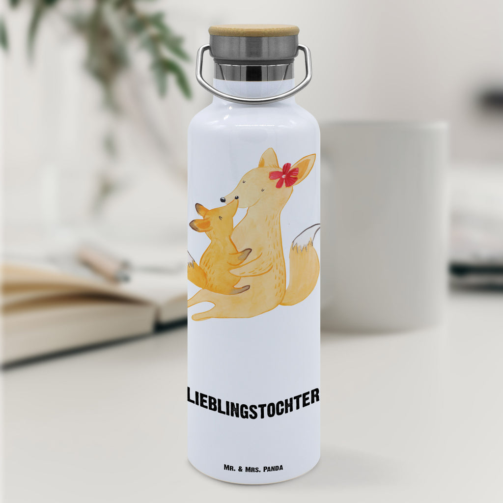 Trinkflasche Fuchs Mama Thermosflasche, Isolierflasche, Edelstahl, Trinkflasche, isoliert, Wamrhaltefunktion, Sportflasche, Flasche zum Sport, Sportlerflasche, Familie, Vatertag, Muttertag, Bruder, Schwester, Mama, Papa, Oma, Opa, Mutter, Tochter, Lieblingstochter, Beste Tochter, Geschenk