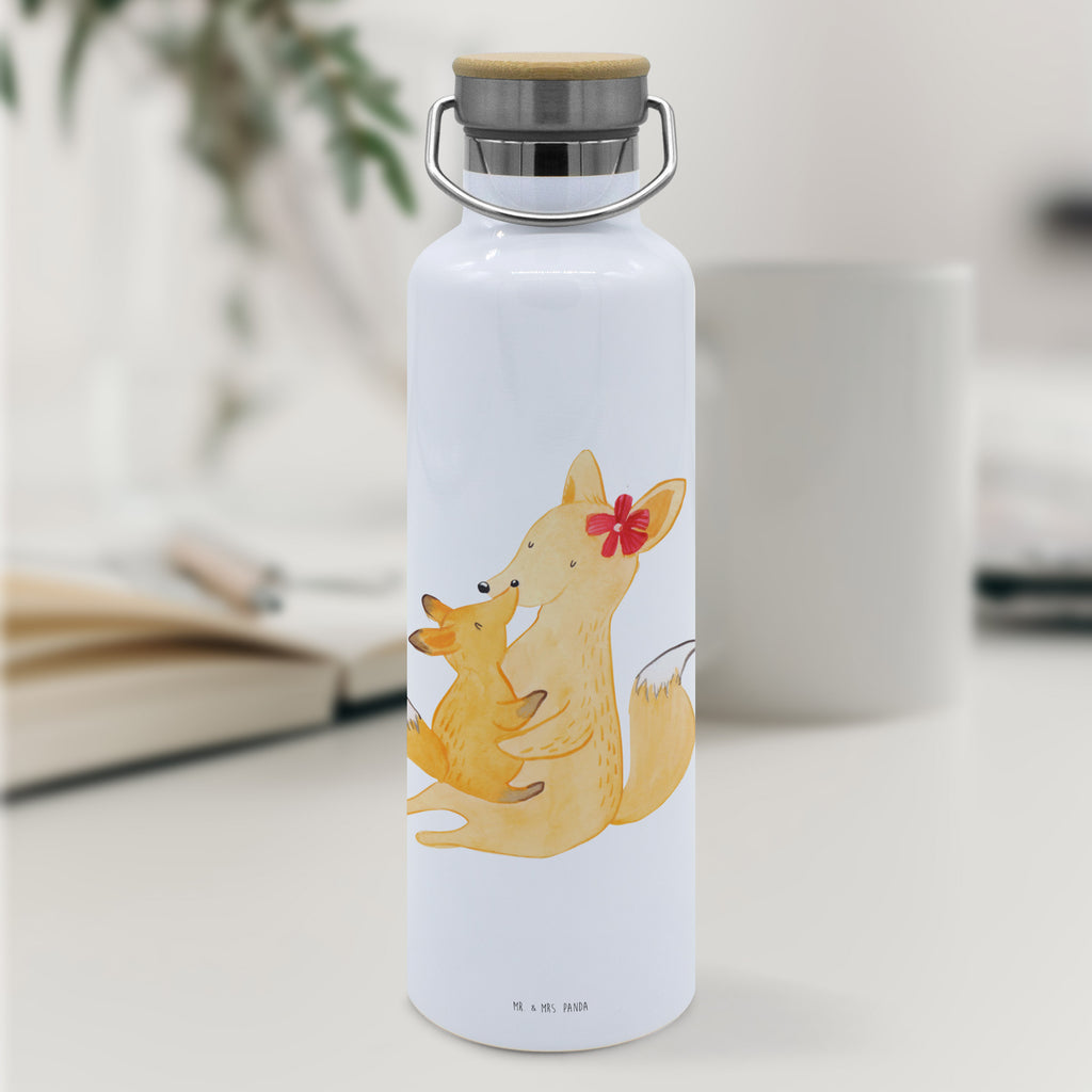 Trinkflasche Fuchs Mama Thermosflasche, Isolierflasche, Edelstahl, Trinkflasche, isoliert, Wamrhaltefunktion, Sportflasche, Flasche zum Sport, Sportlerflasche, Familie, Vatertag, Muttertag, Bruder, Schwester, Mama, Papa, Oma, Opa, Mutter, Tochter, Lieblingstochter, Beste Tochter, Geschenk