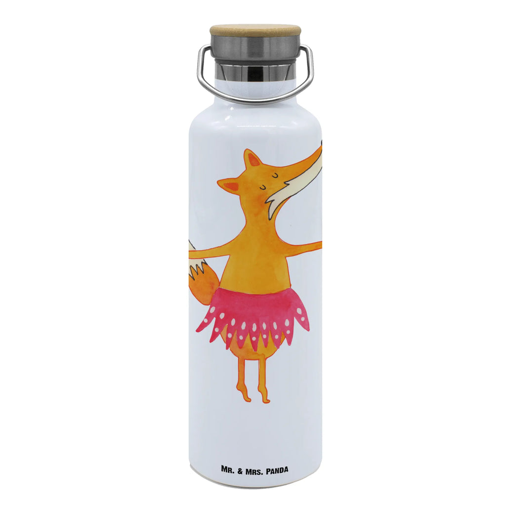 Trinkflasche Fuchs Ballerina Thermosflasche, Isolierflasche, Edelstahl, Trinkflasche, isoliert, Wamrhaltefunktion, Sportflasche, Flasche zum Sport, Sportlerflasche, Fuchs, Fuchs Spruch, Füchse, Füchsin, Ballerina, Ballett, Tänzerin, Tanzen, Party, Einladung, Geburtstag