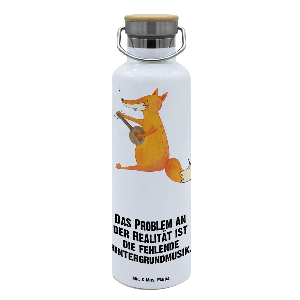 Trinkflasche Fuchs Gitarre Thermosflasche, Isolierflasche, Edelstahl, Trinkflasche, isoliert, Wamrhaltefunktion, Sportflasche, Flasche zum Sport, Sportlerflasche, Fuchs, Füchse, Geschenk Musiker, Musik Spruch, Musikerin, Sänger, Sängerin, Gitarre