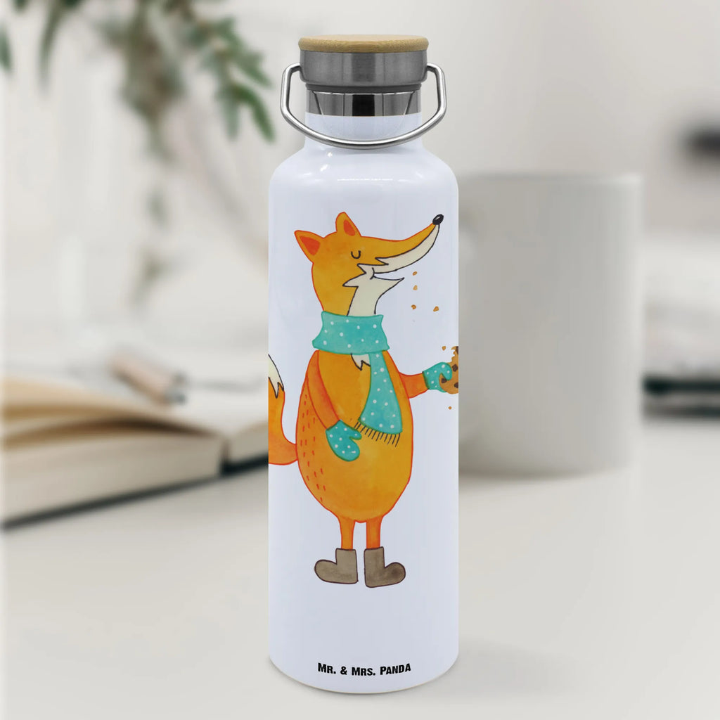 Trinkflasche Fuchs Keks Thermosflasche, Isolierflasche, Edelstahl, Trinkflasche, isoliert, Wamrhaltefunktion, Sportflasche, Flasche zum Sport, Sportlerflasche, Fuchs, Füchse, Backen Spruch, Kekse, Winter, Weihnachtszeit, Plätzchen, Liebe, Küche Deko