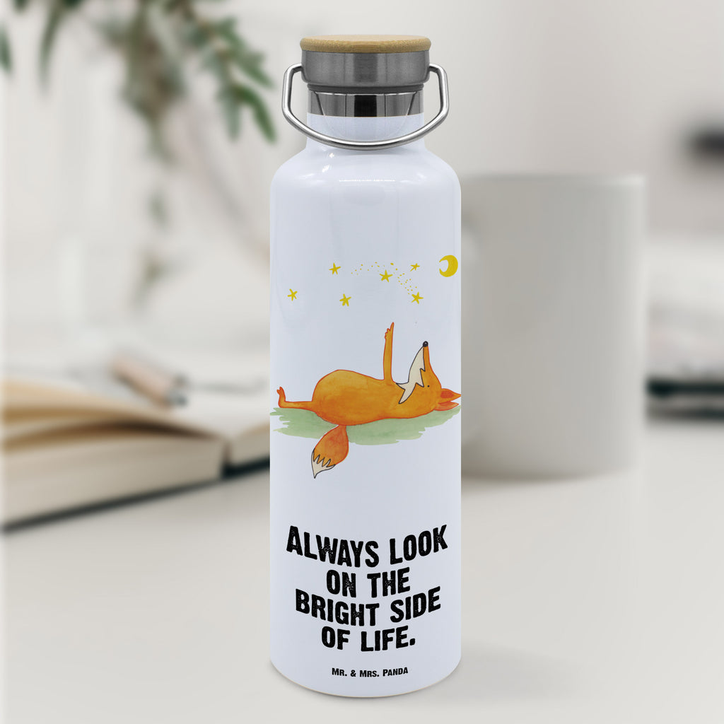 Trinkflasche Fuchs Sterne Thermosflasche, Isolierflasche, Edelstahl, Trinkflasche, isoliert, Wamrhaltefunktion, Sportflasche, Flasche zum Sport, Sportlerflasche, Fuchs, Füchse, tröstende Worte, Spruch positiv, Spruch schön, Romantik, Always Look on the Bright Side of Life