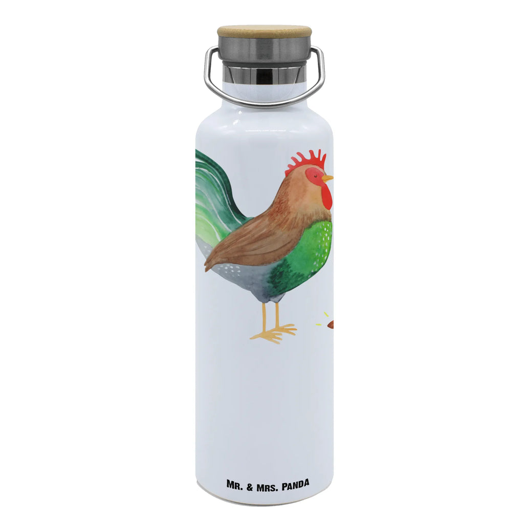 Trinkflasche Hahn Korn Thermosflasche, Isolierflasche, Edelstahl, Trinkflasche, isoliert, Wamrhaltefunktion, Sportflasche, Flasche zum Sport, Sportlerflasche, Bauernhof, Hoftiere, Landwirt, Landwirtin, Hahn, Korn, Henne, Eier, Natur