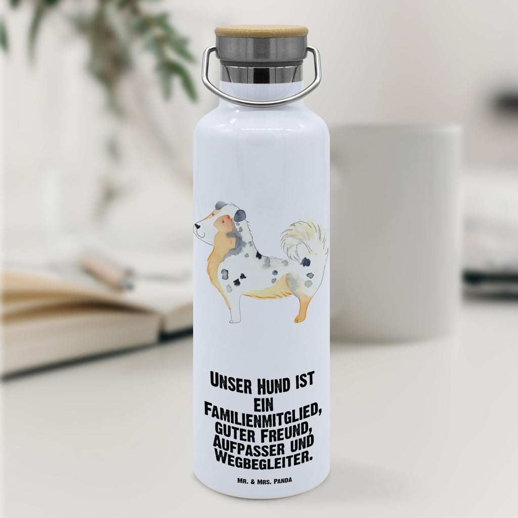 Trinkflasche Hund Australien Shepherd Thermosflasche, Isolierflasche, Edelstahl, Trinkflasche, isoliert, Wamrhaltefunktion, Sportflasche, Flasche zum Sport, Sportlerflasche, Hund, Hundemotiv, Haustier, Hunderasse, Tierliebhaber, Hundebesitzer, Sprüche, Australien Shepherd, Shepherd, Hundeliebe, Familienhund, Spruch