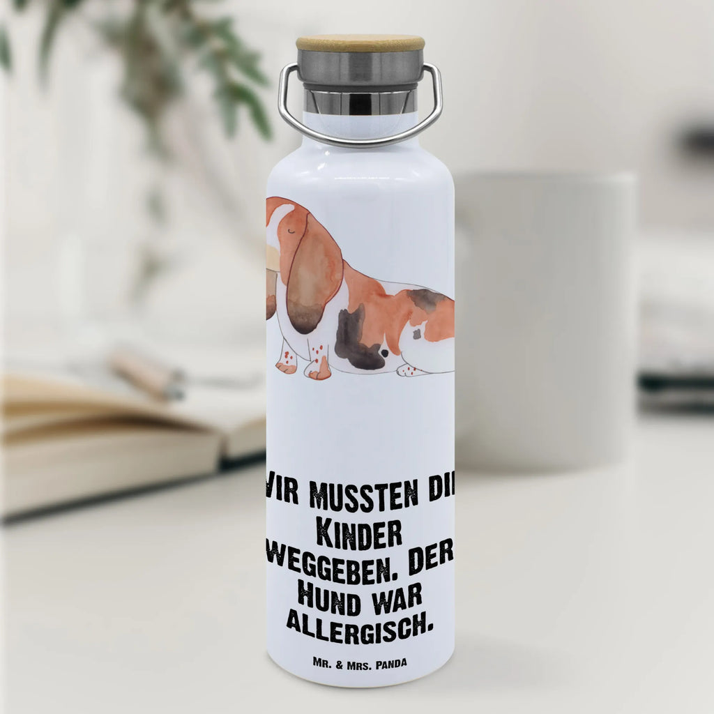 Trinkflasche Hund Basset Hound Thermosflasche, Isolierflasche, Edelstahl, Trinkflasche, isoliert, Wamrhaltefunktion, Sportflasche, Flasche zum Sport, Sportlerflasche, Hund, Hundemotiv, Haustier, Hunderasse, Tierliebhaber, Hundebesitzer, Sprüche, Basset Hound, Basset, Hundeliebe, kinderlos