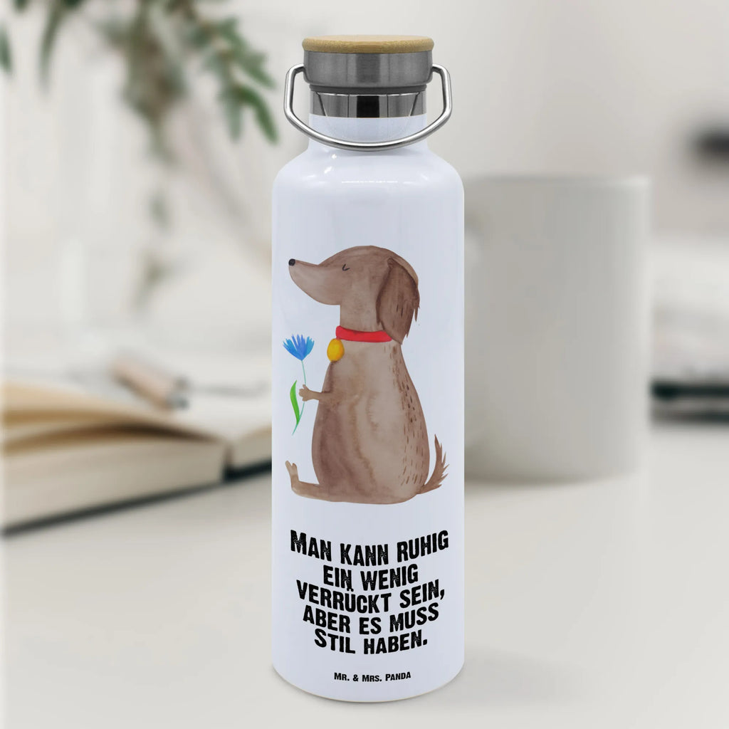 Trinkflasche Hund Blume Thermosflasche, Isolierflasche, Edelstahl, Trinkflasche, isoliert, Wamrhaltefunktion, Sportflasche, Flasche zum Sport, Sportlerflasche, Hund, Hundemotiv, Haustier, Hunderasse, Tierliebhaber, Hundebesitzer, Sprüche, Hunde, Frauchen, Hundeliebe