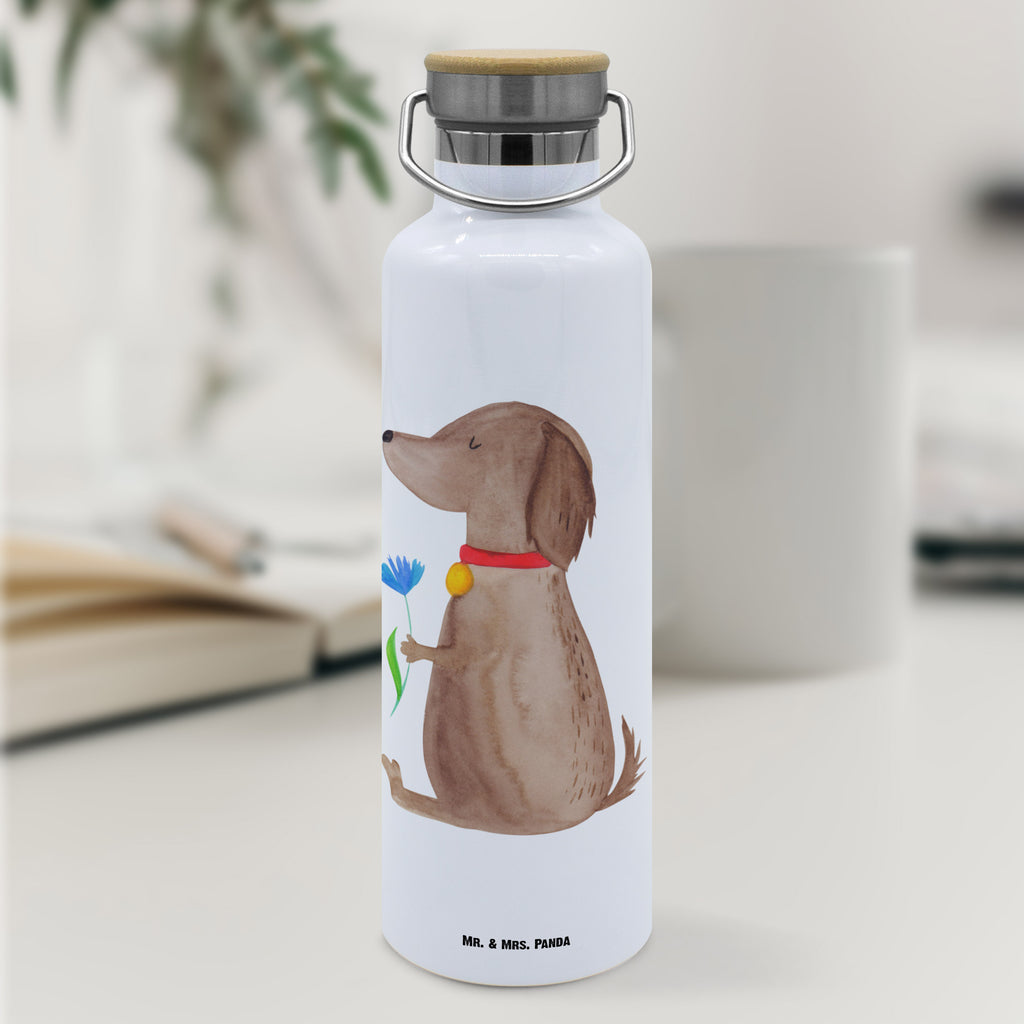 Trinkflasche Hund Blume Thermosflasche, Isolierflasche, Edelstahl, Trinkflasche, isoliert, Wamrhaltefunktion, Sportflasche, Flasche zum Sport, Sportlerflasche, Hund, Hundemotiv, Haustier, Hunderasse, Tierliebhaber, Hundebesitzer, Sprüche, Hunde, Frauchen, Hundeliebe