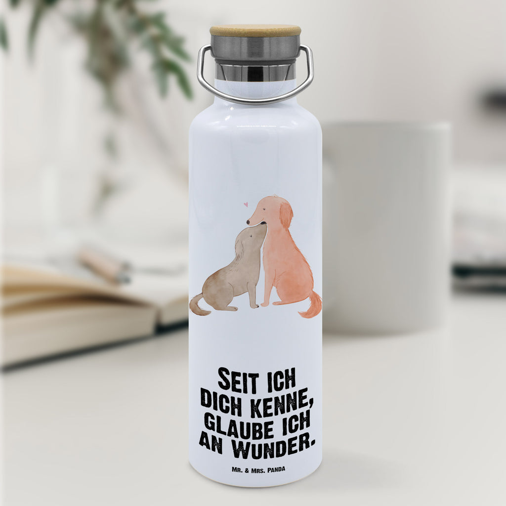 Trinkflasche Hunde Liebe Thermosflasche, Isolierflasche, Edelstahl, Trinkflasche, isoliert, Wamrhaltefunktion, Sportflasche, Flasche zum Sport, Sportlerflasche, Hund, Hundemotiv, Haustier, Hunderasse, Tierliebhaber, Hundebesitzer, Sprüche, Liebe, Hund. Hunde, Kuss, Vertrauen, Kuscheln, Herz