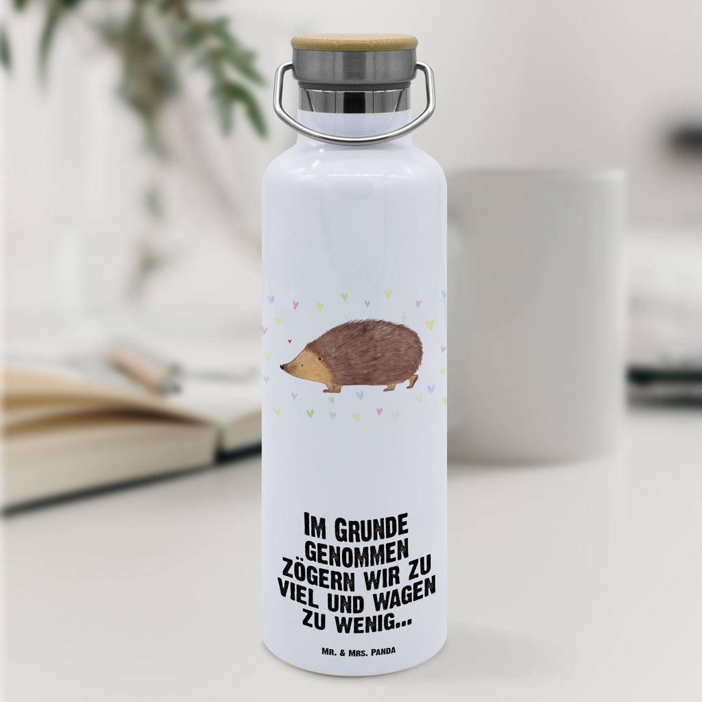 Trinkflasche Igel Herzen Thermosflasche, Isolierflasche, Edelstahl, Trinkflasche, isoliert, Wamrhaltefunktion, Sportflasche, Flasche zum Sport, Sportlerflasche, Tiermotive, Gute Laune, lustige Sprüche, Tiere, Liebe, Herz, Herzen, Igel, Vertrauen, Kuss, Leben