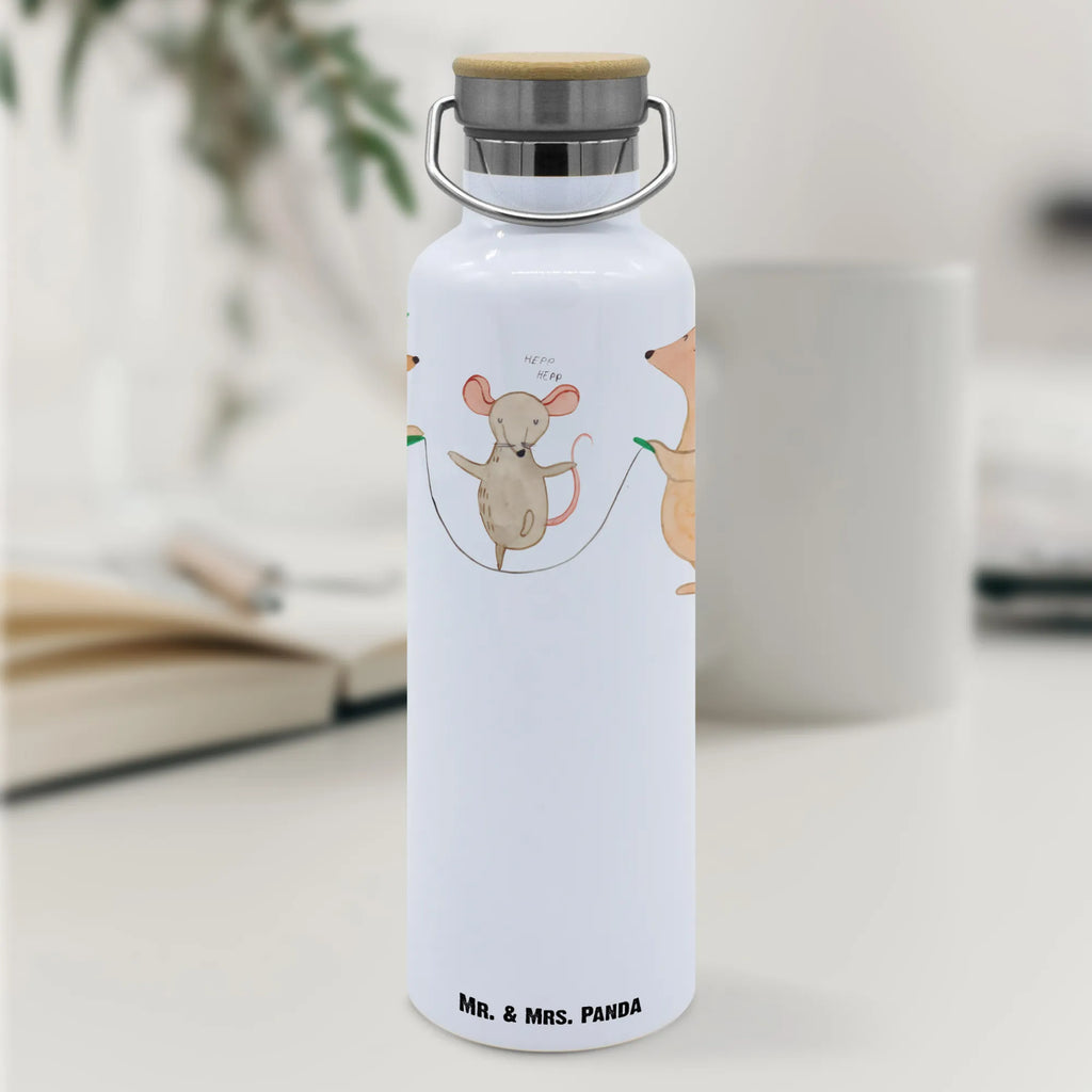 Trinkflasche Igel Seilhüpfen Thermosflasche, Isolierflasche, Edelstahl, Trinkflasche, isoliert, Wamrhaltefunktion, Sportflasche, Flasche zum Sport, Sportlerflasche, Tiermotive, Gute Laune, lustige Sprüche, Tiere, Igel, Maus, Seilspringen, Seilhüpfen, Kinder, Kindergarten