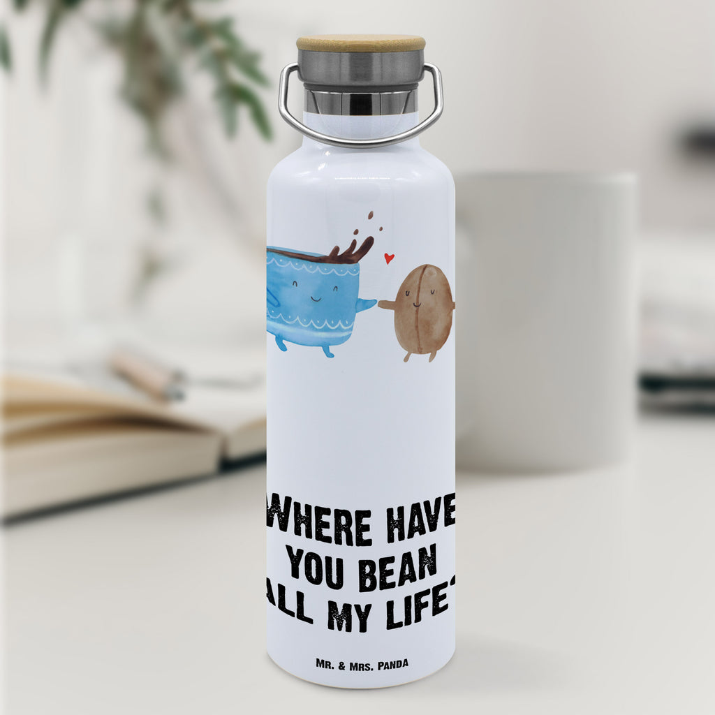 Trinkflasche Kaffee Bohne Thermosflasche, Isolierflasche, Edelstahl, Trinkflasche, isoliert, Wamrhaltefunktion, Sportflasche, Flasche zum Sport, Sportlerflasche, Tiermotive, Gute Laune, lustige Sprüche, Tiere, Kaffee, Kaffeebohne, Genuss, Zufriedenheit, Glück