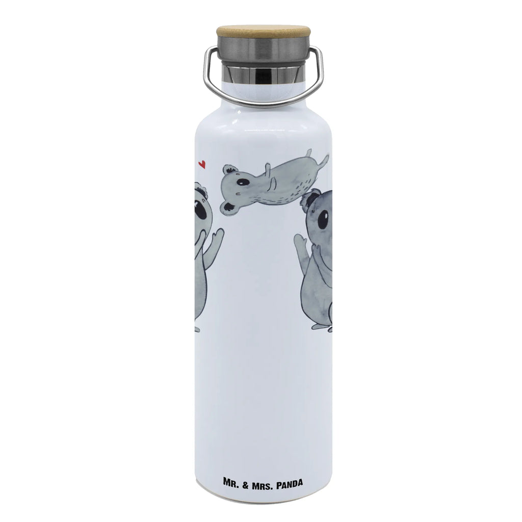 Trinkflasche Koalas Feiern Thermosflasche, Isolierflasche, Edelstahl, Trinkflasche, isoliert, Wamrhaltefunktion, Sportflasche, Flasche zum Sport, Sportlerflasche, Geburtstag, Geburtstagsgeschenk, Geschenk, Koala, Familie, Kind, Eltern, Herz, Liebe