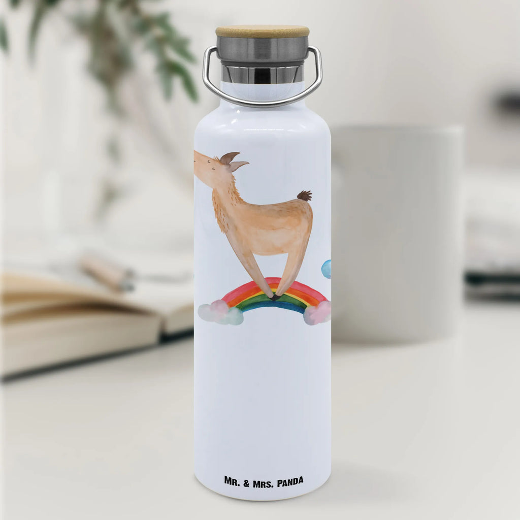 Trinkflasche Lama Regenbogen Thermosflasche, Isolierflasche, Edelstahl, Trinkflasche, isoliert, Wamrhaltefunktion, Sportflasche, Flasche zum Sport, Sportlerflasche, Lama, Alpaka, Lamas, Regenbogen, Haters gonna hate, Haters, Selbstständig, Außenseiter, Schule, Abi, Hobby, Wolkenland, Freiheit