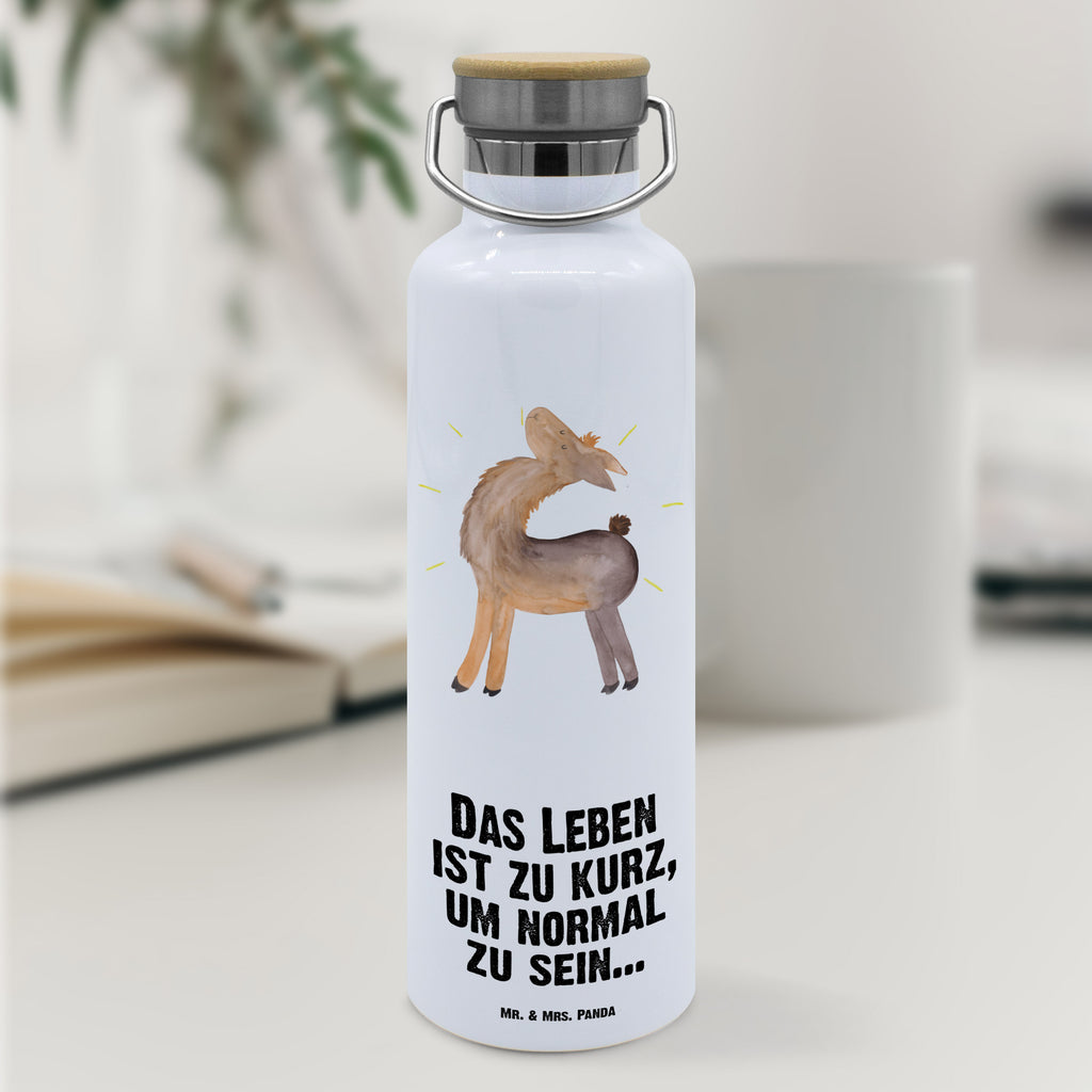 Trinkflasche Lama Stolz Thermosflasche, Isolierflasche, Edelstahl, Trinkflasche, isoliert, Wamrhaltefunktion, Sportflasche, Flasche zum Sport, Sportlerflasche, Lama, Alpaka, Lamas, Außenseiter, Anders, Neustart, stolz, Hippie, Freundin, Freundinnen, beste Freundin, Kumpel, Familie, Family