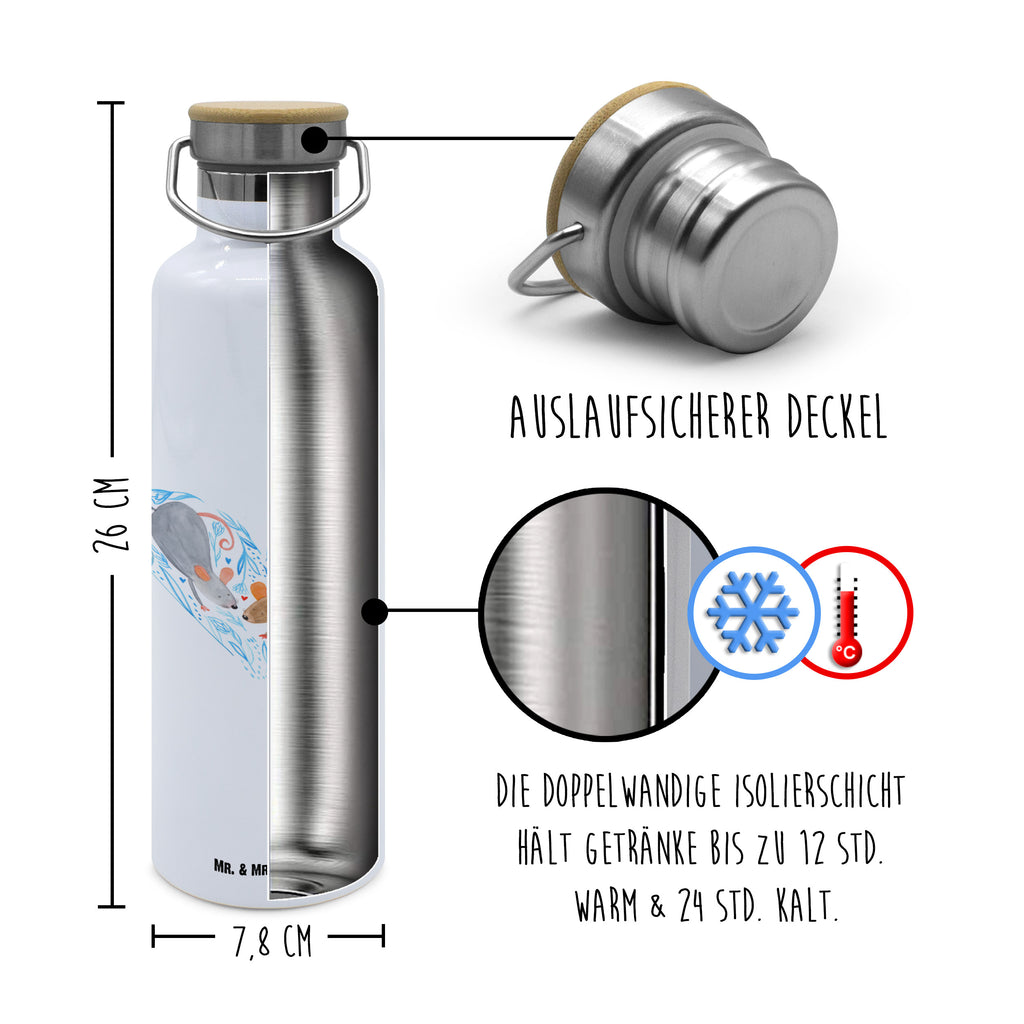 Trinkflasche Mäuse Herz Thermosflasche, Isolierflasche, Edelstahl, Trinkflasche, isoliert, Wamrhaltefunktion, Sportflasche, Flasche zum Sport, Sportlerflasche, Liebe, Partner, Freund, Freundin, Ehemann, Ehefrau, Heiraten, Verlobung, Heiratsantrag, Liebesgeschenk, Jahrestag, Hocheitstag, Maus, Mäuse, Liebesbotschaft, Liebesbeweis, Hochzeit, Lieblingsmensch, Gemeinsamkeit, Love, Geschenk für zwei