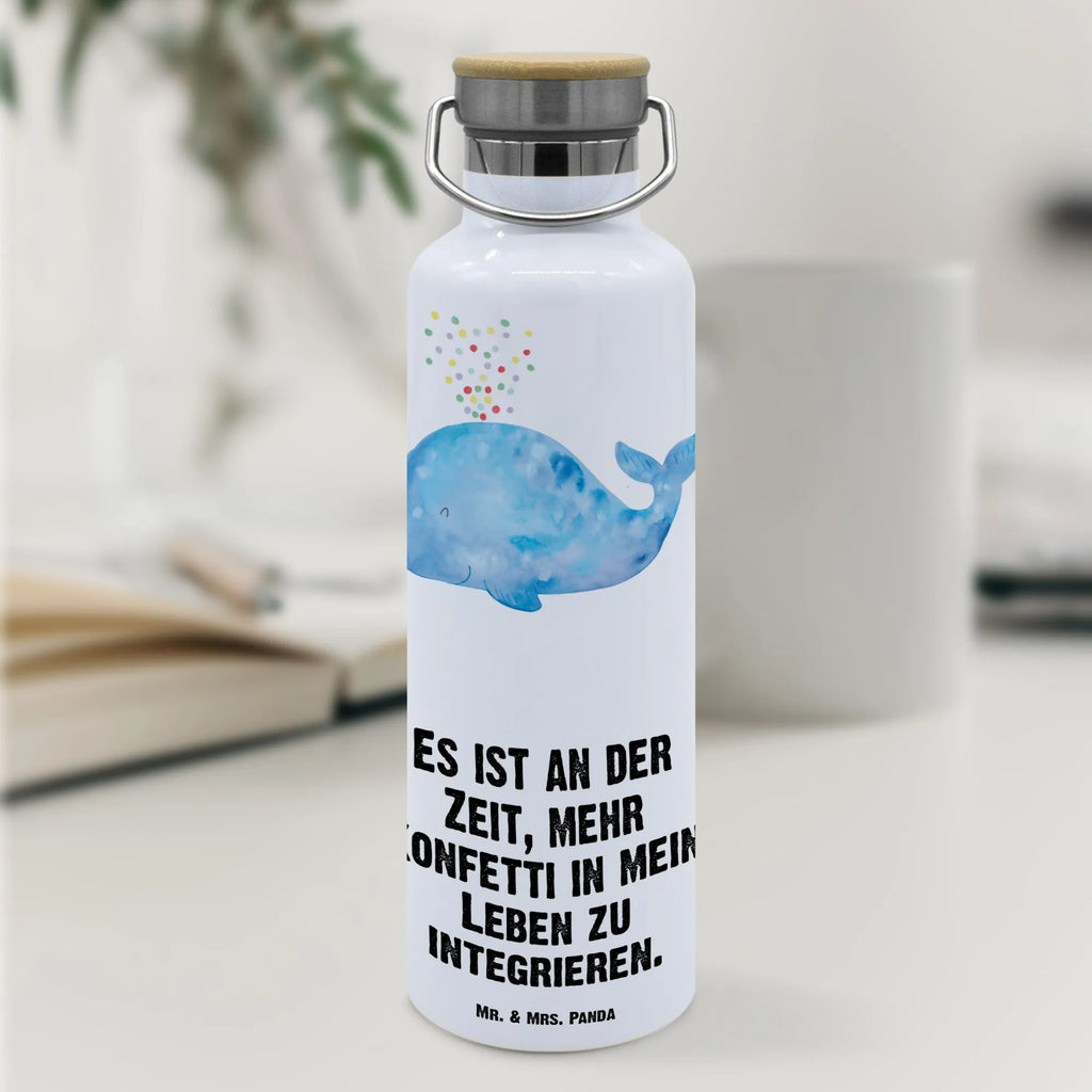 Trinkflasche Wal Konfetti Thermosflasche, Isolierflasche, Edelstahl, Trinkflasche, isoliert, Wamrhaltefunktion, Sportflasche, Flasche zum Sport, Sportlerflasche, Meerestiere, Meer, Urlaub, Wal, Konfetti, Wale, Motivation, Neuanfang, Trennung, Diät, Abnehmen, Neustart, Lebensabschnitt, Geburtstag