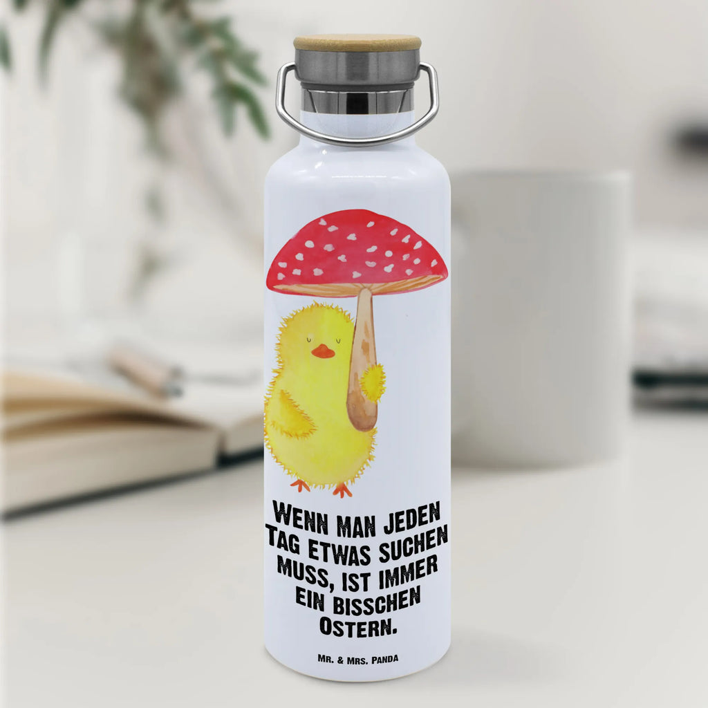 Trinkflasche Küken Fliegenpilz Thermosflasche, Isolierflasche, Edelstahl, Trinkflasche, isoliert, Wamrhaltefunktion, Sportflasche, Flasche zum Sport, Sportlerflasche, Ostern, Osterhase, Ostergeschenke, Osternest, Osterdeko, Geschenke zu Ostern, Ostern Geschenk, Ostergeschenke Kinder, Ostern Kinder, Küken, Fliegenpilz, Glückspilz, Frohe Ostern, Ostergrüße