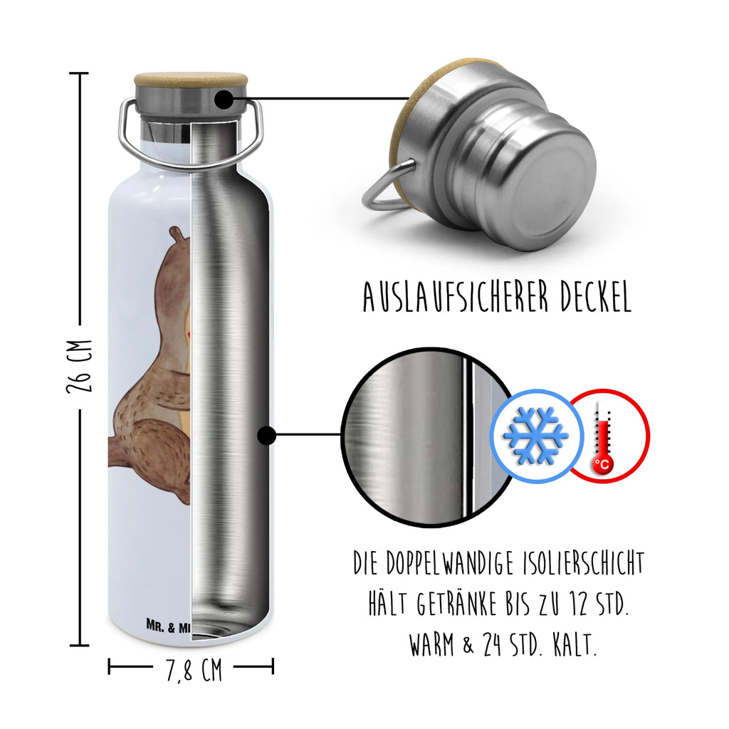 Trinkflasche Otter Blumenstrauß Thermosflasche, Isolierflasche, Edelstahl, Trinkflasche, isoliert, Wamrhaltefunktion, Sportflasche, Flasche zum Sport, Sportlerflasche, Otter, Fischotter, Seeotter, Otter Seeotter See Otter