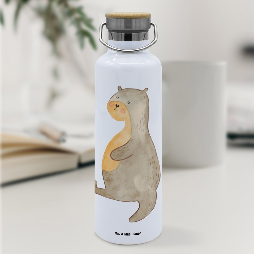 Trinkflasche Otter Bauch Thermosflasche, Isolierflasche, Edelstahl, Trinkflasche, isoliert, Wamrhaltefunktion, Sportflasche, Flasche zum Sport, Sportlerflasche, Otter, Fischotter, Seeotter, Otter Seeotter See Otter