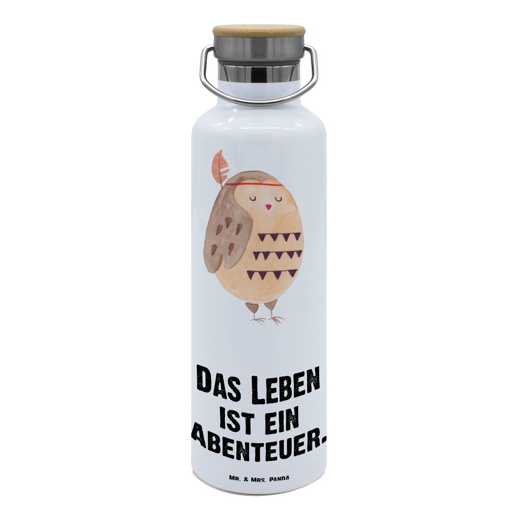 Trinkflasche Eule Federschmuck Thermosflasche, Isolierflasche, Edelstahl, Trinkflasche, isoliert, Wamrhaltefunktion, Sportflasche, Flasche zum Sport, Sportlerflasche, Eule, Eule Deko, Owl, Das Leben ist ein Abenteuer, Reisespruch, Federschmuck, Dekoration