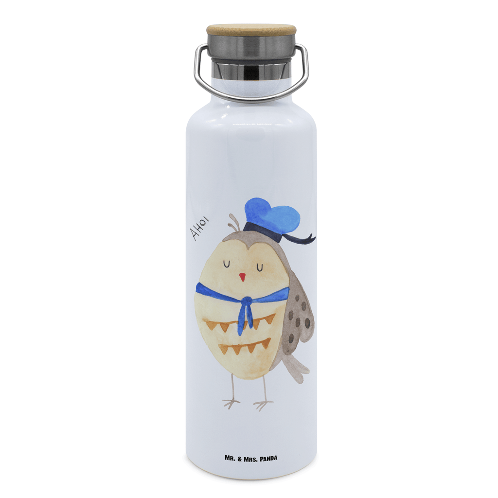 Trinkflasche Eule Matrose Thermosflasche, Isolierflasche, Edelstahl, Trinkflasche, isoliert, Wamrhaltefunktion, Sportflasche, Flasche zum Sport, Sportlerflasche, Eule, Eule Spruch, Eule Deko, Owl, Wortspiel lustig, Matrose, Freundin, Ehe, Seefahrer, Heimathafen, Hochzeitstag Geschenk