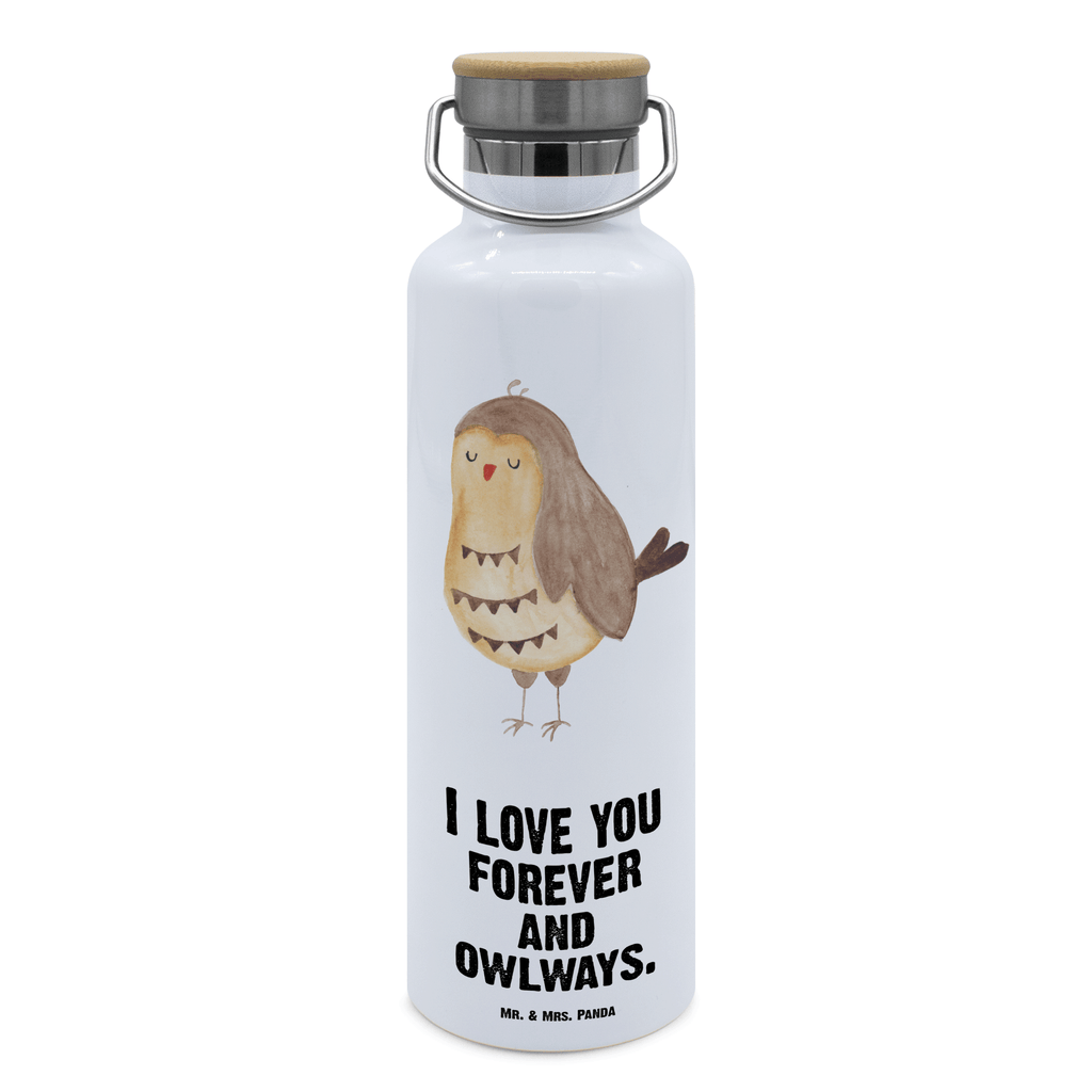 Trinkflasche Eule Zufrieden Thermosflasche, Isolierflasche, Edelstahl, Trinkflasche, isoliert, Wamrhaltefunktion, Sportflasche, Flasche zum Sport, Sportlerflasche, Eule, Eule Spruch, Eule deko, Owl, Liebe Spruch, Romantisch, Wortspiel lustig, Spruch schön, Geschenk Hochzeitstag