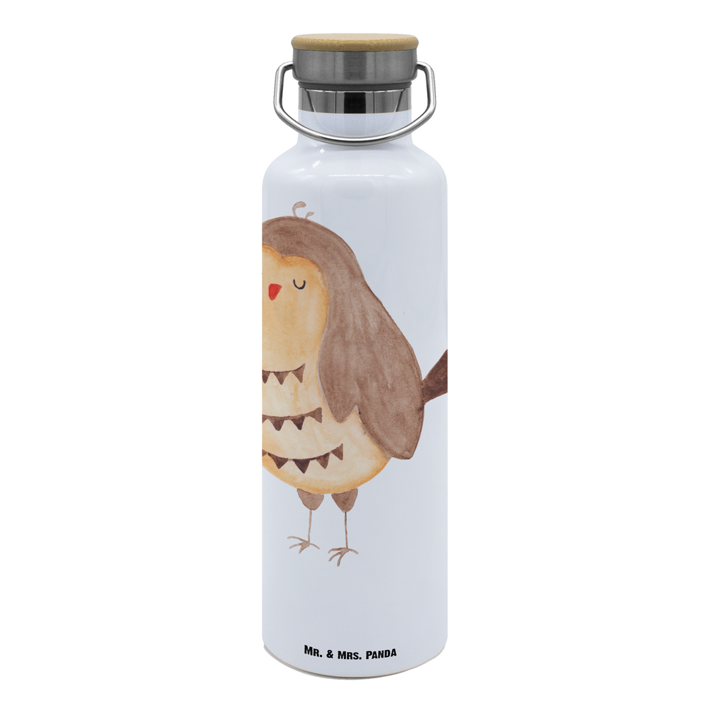 Trinkflasche Eule Zufrieden Thermosflasche, Isolierflasche, Edelstahl, Trinkflasche, isoliert, Wamrhaltefunktion, Sportflasche, Flasche zum Sport, Sportlerflasche, Eule, Eule Spruch, Eule deko, Owl, Liebe Spruch, Romantisch, Wortspiel lustig, Spruch schön, Geschenk Hochzeitstag