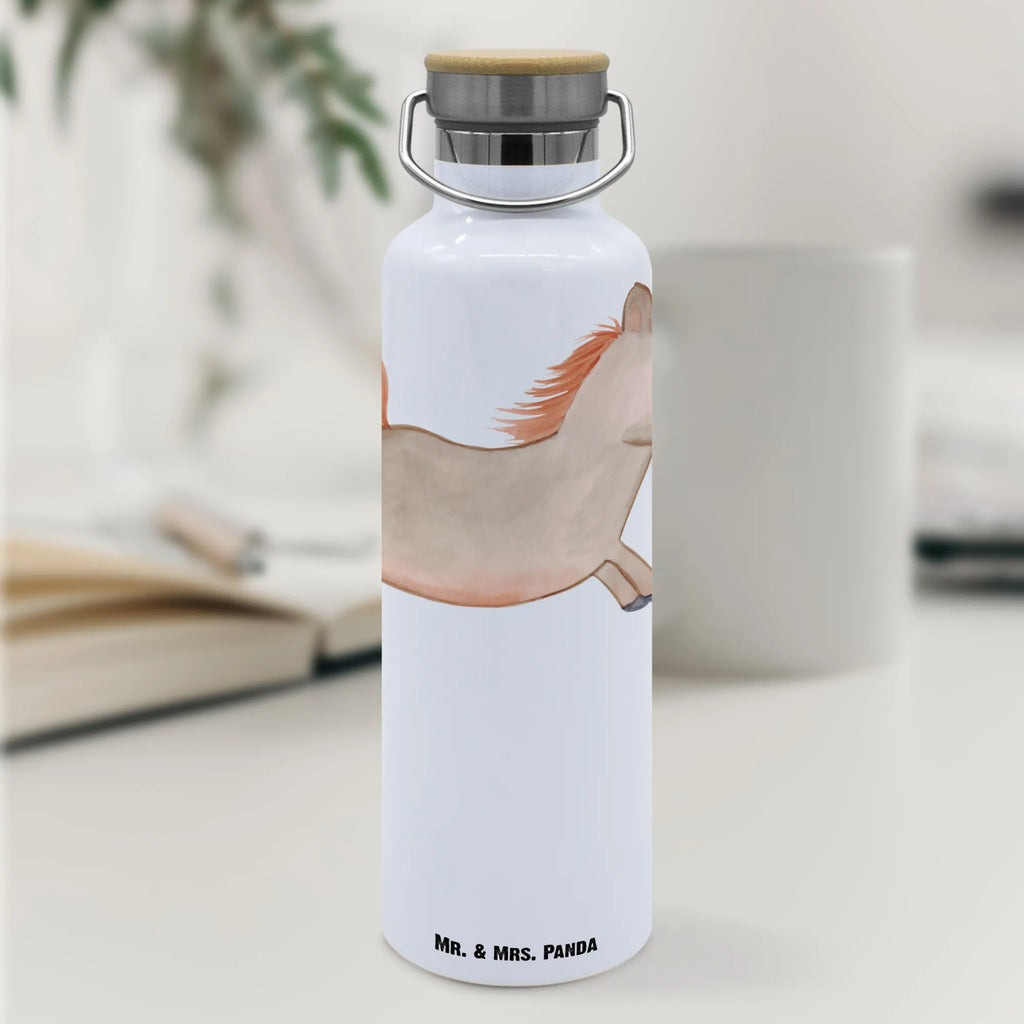 Trinkflasche Pferd Springen Thermosflasche, Isolierflasche, Edelstahl, Trinkflasche, isoliert, Wamrhaltefunktion, Sportflasche, Flasche zum Sport, Sportlerflasche, Bauernhof, Hoftiere, Landwirt, Landwirtin, Pferd, Pony, Pferde, Stall, Pferdestall, ausreiten, reiten, Pferdebesitzer