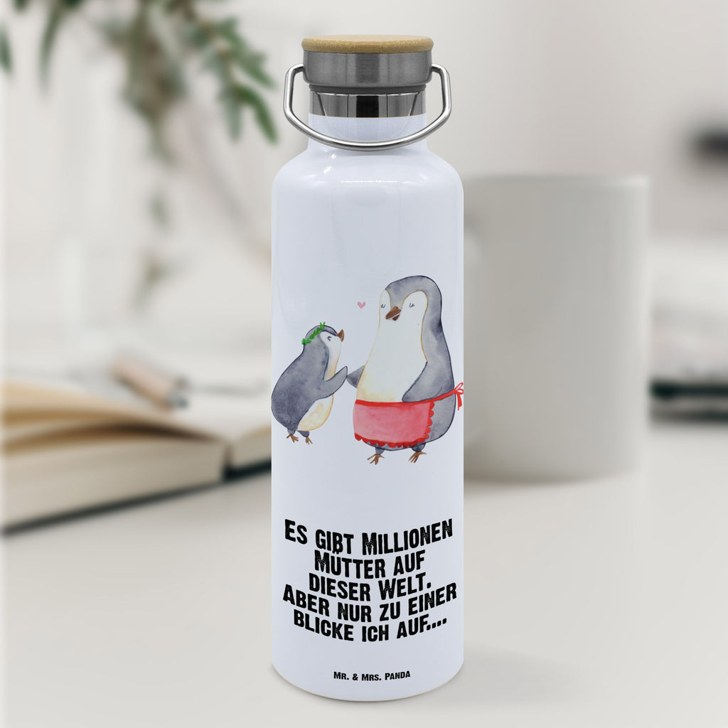 Trinkflasche Pinguin mit Kind Thermosflasche, Isolierflasche, Edelstahl, Trinkflasche, isoliert, Wamrhaltefunktion, Sportflasche, Flasche zum Sport, Sportlerflasche, Familie, Vatertag, Muttertag, Bruder, Schwester, Mama, Papa, Oma, Opa, Geschenk, Mami, Mutti, Mutter, Geburststag