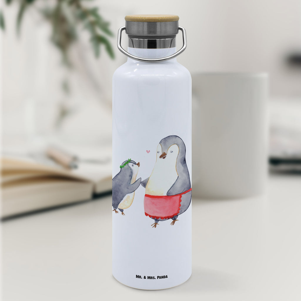 Trinkflasche Pinguin mit Kind Thermosflasche, Isolierflasche, Edelstahl, Trinkflasche, isoliert, Wamrhaltefunktion, Sportflasche, Flasche zum Sport, Sportlerflasche, Familie, Vatertag, Muttertag, Bruder, Schwester, Mama, Papa, Oma, Opa, Geschenk, Mami, Mutti, Mutter, Geburststag