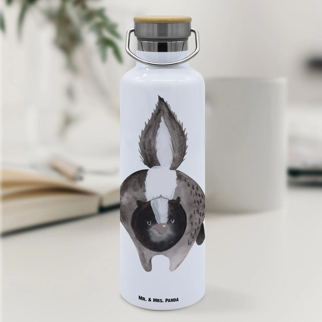 Trinkflasche Stinktier Angriff Thermosflasche, Isolierflasche, Edelstahl, Trinkflasche, isoliert, Wamrhaltefunktion, Sportflasche, Flasche zum Sport, Sportlerflasche, Stinktier, Skunk, Wildtier, Raubtier, Stinker, Stinki, wütend, Drohung