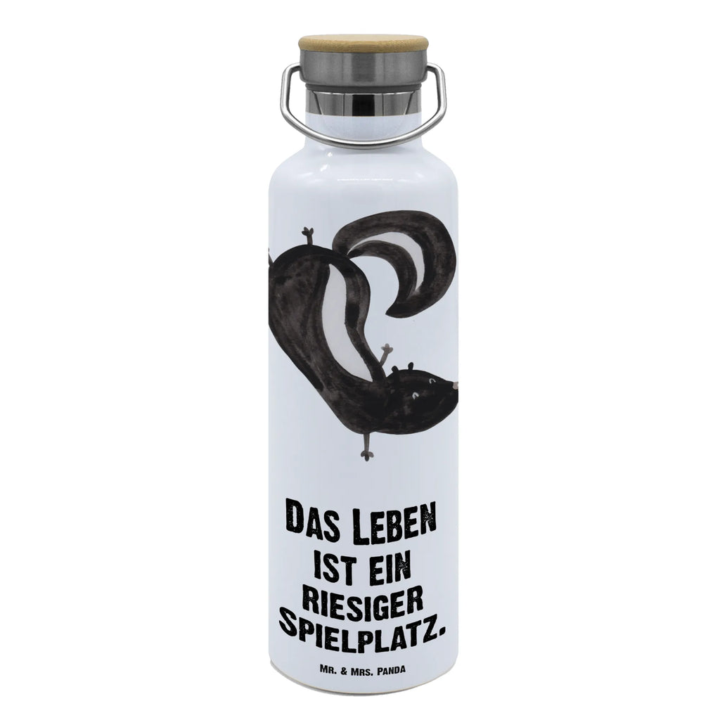 Trinkflasche Stinktier Handstand Thermosflasche, Isolierflasche, Edelstahl, Trinkflasche, isoliert, Wamrhaltefunktion, Sportflasche, Flasche zum Sport, Sportlerflasche, Stinktier, Skunk, Wildtier, Raubtier, Stinker, Stinki, Spielplatz, verpielt, Kind