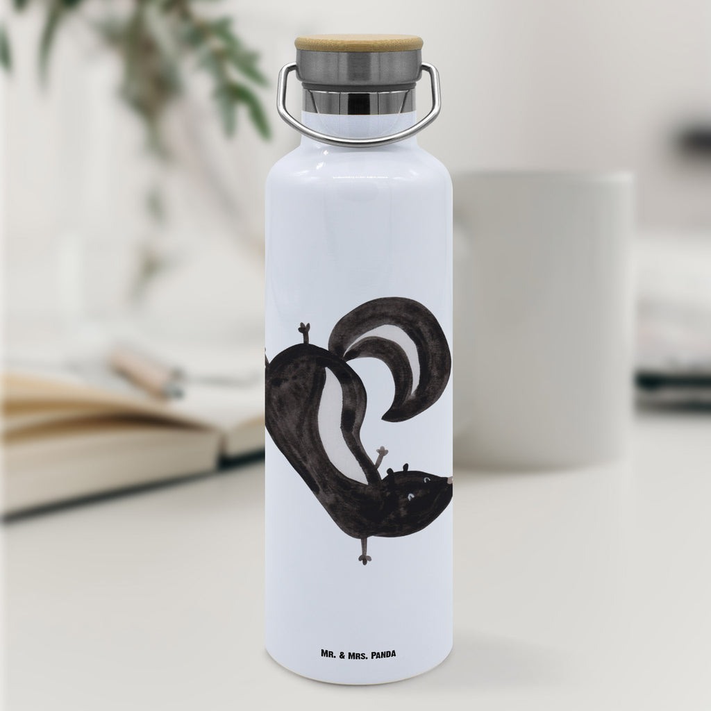 Trinkflasche Stinktier Handstand Thermosflasche, Isolierflasche, Edelstahl, Trinkflasche, isoliert, Wamrhaltefunktion, Sportflasche, Flasche zum Sport, Sportlerflasche, Stinktier, Skunk, Wildtier, Raubtier, Stinker, Stinki, Spielplatz, verpielt, Kind