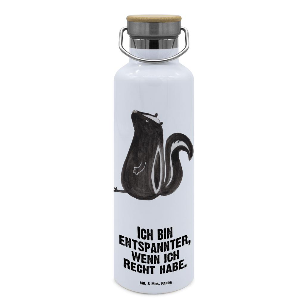 Trinkflasche Stinktier Sitzen Thermosflasche, Isolierflasche, Edelstahl, Trinkflasche, isoliert, Wamrhaltefunktion, Sportflasche, Flasche zum Sport, Sportlerflasche, Stinktier, Skunk, Wildtier, Raubtier, Stinker, Stinki, Spruch, Büro, Recht, Besserwisser