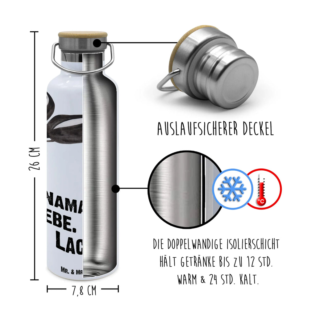 Trinkflasche Stinktier Yoga Thermosflasche, Isolierflasche, Edelstahl, Trinkflasche, isoliert, Wamrhaltefunktion, Sportflasche, Flasche zum Sport, Sportlerflasche, Stinktier, Skunk, Wildtier, Raubtier, Stinker, Stinki, Yoga, Namaste, Lebe, Liebe, Lache