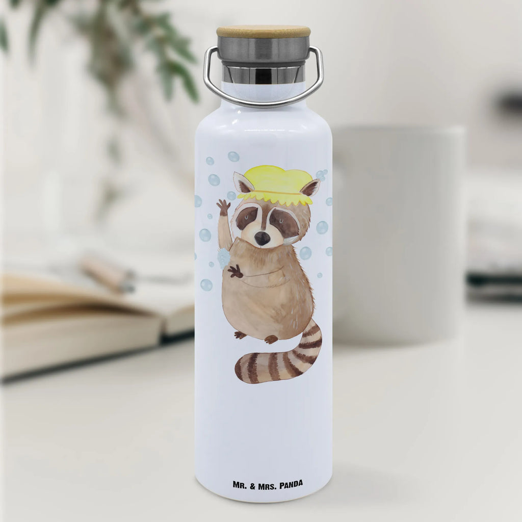 Trinkflasche Waschbär Thermosflasche, Isolierflasche, Edelstahl, Trinkflasche, isoliert, Wamrhaltefunktion, Sportflasche, Flasche zum Sport, Sportlerflasche, Tiermotive, Gute Laune, lustige Sprüche, Tiere, Waschbär, Tagträumen, Plan, Fröhlich, waschen, Seifenblasen