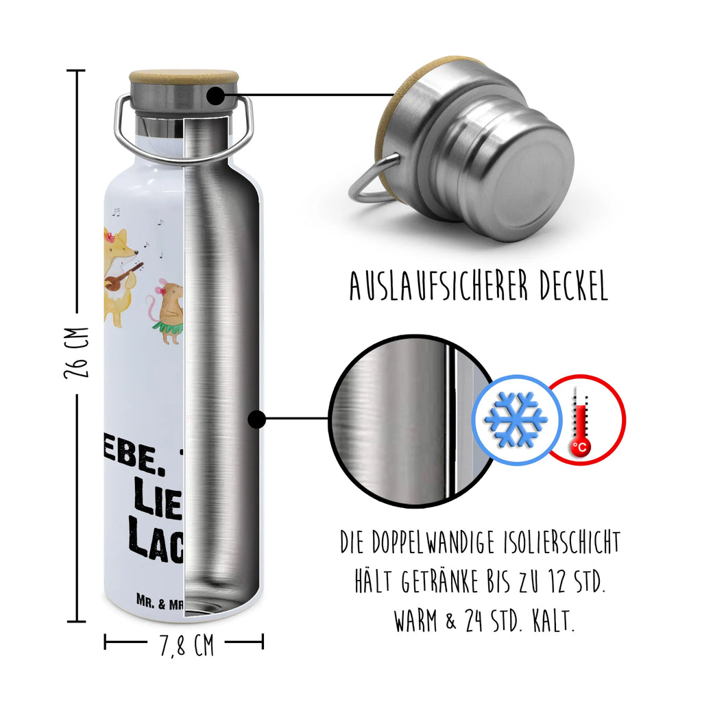 Trinkflasche Waldtiere Aloha Thermosflasche, Isolierflasche, Edelstahl, Trinkflasche, isoliert, Wamrhaltefunktion, Sportflasche, Flasche zum Sport, Sportlerflasche, Tiermotive, Gute Laune, lustige Sprüche, Tiere, Wald, Waldtiere, Musik, Aloha, Bär, Hase, Igel, Tanzen, Leben, Lachen