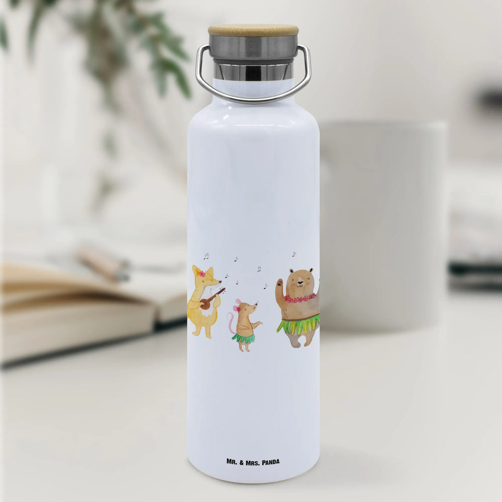 Trinkflasche Waldtiere Aloha Thermosflasche, Isolierflasche, Edelstahl, Trinkflasche, isoliert, Wamrhaltefunktion, Sportflasche, Flasche zum Sport, Sportlerflasche, Tiermotive, Gute Laune, lustige Sprüche, Tiere, Wald, Waldtiere, Musik, Aloha, Bär, Hase, Igel, Tanzen, Leben, Lachen