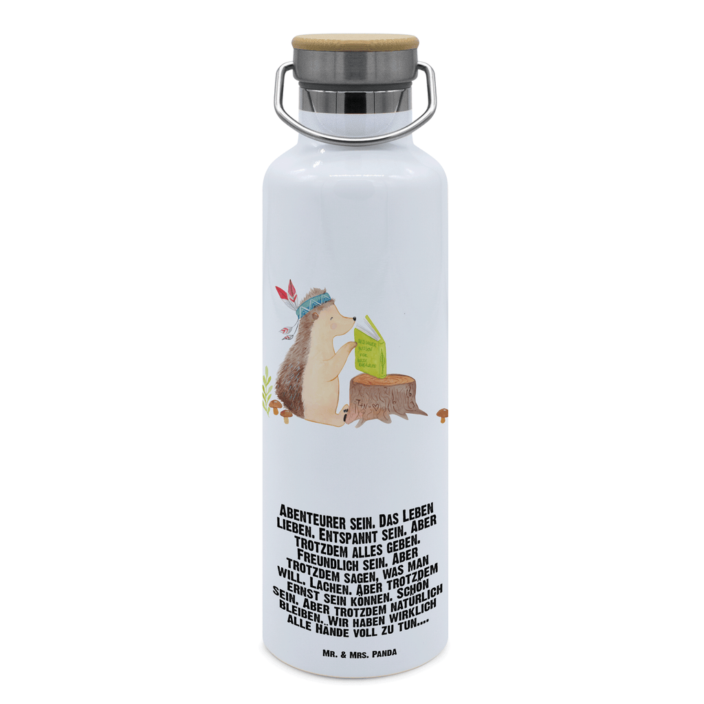 Trinkflasche Igel Federschmuck Thermosflasche, Isolierflasche, Edelstahl, Trinkflasche, isoliert, Wamrhaltefunktion, Sportflasche, Flasche zum Sport, Sportlerflasche, Waldtiere, Tiere, Igel, Indianer, Abenteuer, Lagerfeuer, Camping