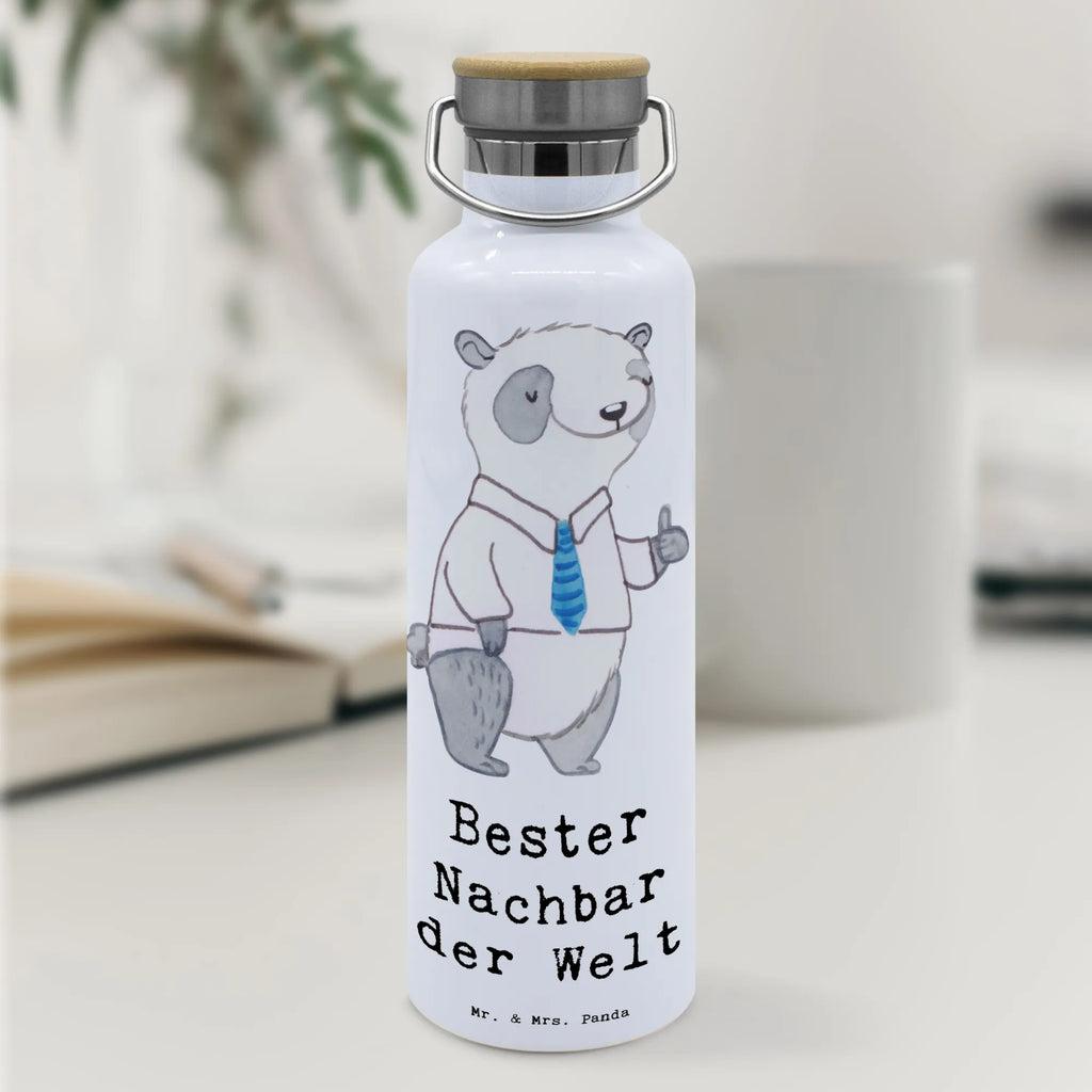 Trinkflasche Panda Bester Nachbar der Welt Thermosflasche, Isolierflasche, Edelstahl, Trinkflasche, isoliert, Wamrhaltefunktion, Sportflasche, Flasche zum Sport, Sportlerflasche, für, Dankeschön, Geschenk, Schenken, Geburtstag, Geburtstagsgeschenk, Geschenkidee, Danke, Bedanken, Mitbringsel, Freude machen, Geschenktipp, Nachbar, Nachbarn, Nachbarschaft, Freund, Angrenzer, Anwohner, Bewohner, Freundschaft