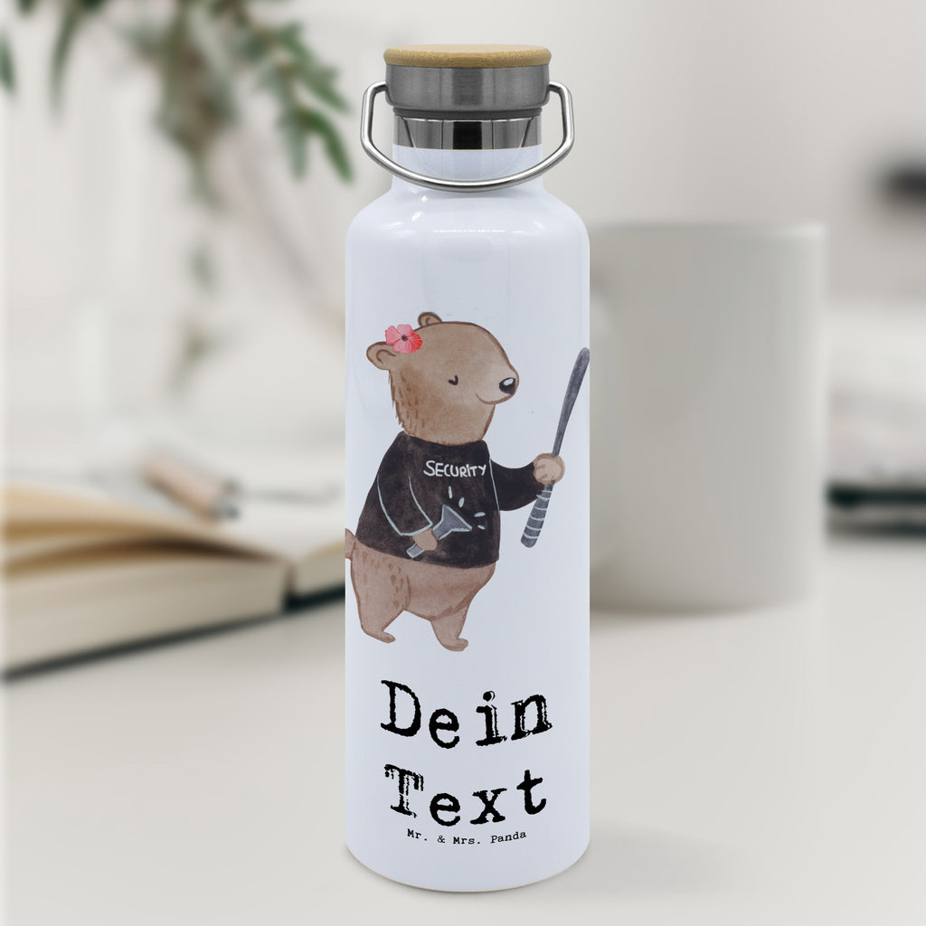 Personalisierte Trinkflasche Sicherheitsdienstmitarbeiterin mit Herz Personalisierte Trinkflasche, Trinkflasche mit Namen, Trinkflasche bedrucken, Flasche personalisiert, Trinkflasch mit Aufdruck, Trinkflasche Werbegeschenk, Namensaufdruck Trinkflasche, Sportflasche personalisiert, Trinkflasche Sport, Beruf, Ausbildung, Jubiläum, Abschied, Rente, Kollege, Kollegin, Geschenk, Schenken, Arbeitskollege, Mitarbeiter, Firma, Danke, Dankeschön