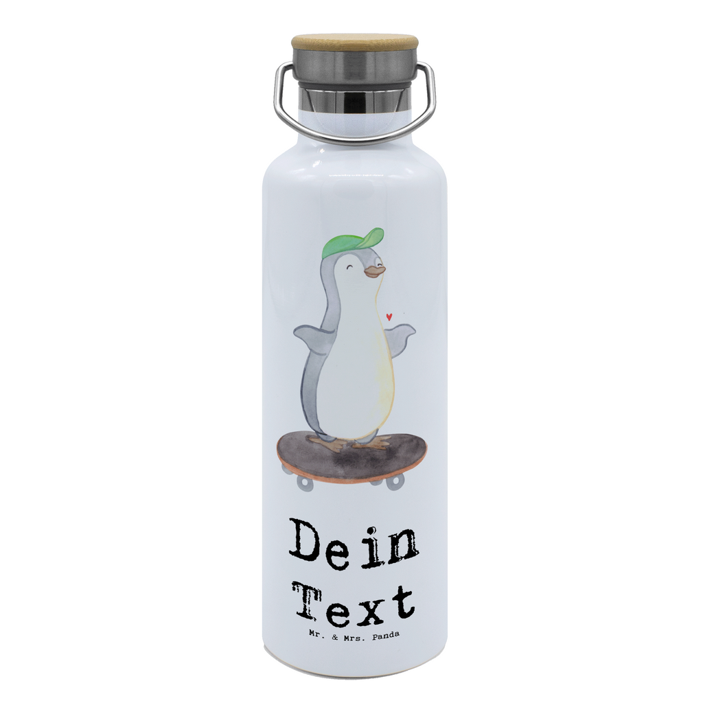 Personalisierte Trinkflasche Pinguin Skateboarden Personalisierte Trinkflasche, Trinkflasche mit Namen, Trinkflasche bedrucken, Flasche personalisiert, Trinkflasch mit Aufdruck, Trinkflasche Werbegeschenk, Namensaufdruck Trinkflasche, Sportflasche personalisiert, Trinkflasche Sport, Geschenk, Sport, Sportart, Hobby, Schenken, Danke, Dankeschön, Auszeichnung, Gewinn, Sportler, Skateboarden, Skateboard fahren, Skaten, Skateboard, Skateplatz