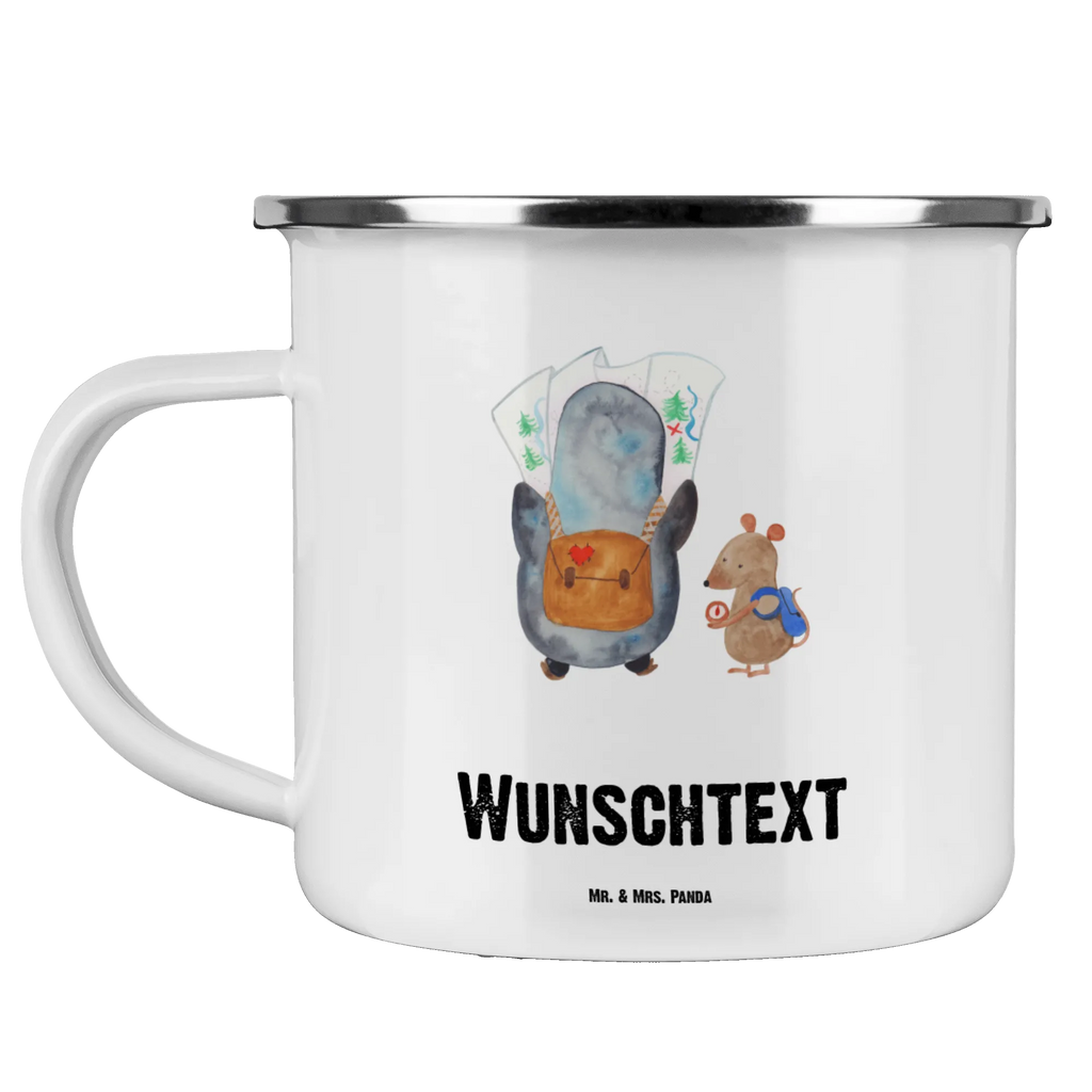 Personalisierte Emaille Tasse Pinguin & Maus Wanderer Emaille Tasse personalisiert, Emaille Tasse mit Namen, Campingtasse personalisiert, Namenstasse, Campingtasse bedrucken, Campinggeschirr personalsisert, tasse mit namen, personalisierte tassen, personalisierte tasse, tasse selbst gestalten, tasse bedrucken, tassen bedrucken, Pinguin, Pinguine, Abenteurer, Abenteuer, Roadtrip, Ausflug, Wanderlust, wandern