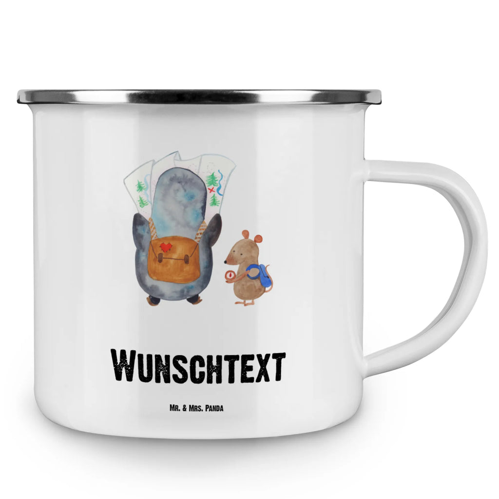 Personalisierte Emaille Tasse Pinguin & Maus Wanderer Emaille Tasse personalisiert, Emaille Tasse mit Namen, Campingtasse personalisiert, Namenstasse, Campingtasse bedrucken, Campinggeschirr personalsisert, tasse mit namen, personalisierte tassen, personalisierte tasse, tasse selbst gestalten, tasse bedrucken, tassen bedrucken, Pinguin, Pinguine, Abenteurer, Abenteuer, Roadtrip, Ausflug, Wanderlust, wandern