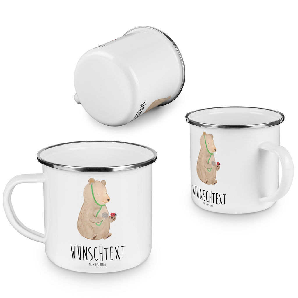 Personalisierte Emaille Tasse Bär Arzt Emaille Tasse personalisiert, Emaille Tasse mit Namen, Campingtasse personalisiert, Namenstasse, Campingtasse bedrucken, Campinggeschirr personalsisert, Bär, Teddy, Teddybär, Arzt, Ärztin, Doktor, Professor, Doktorin, Professorin