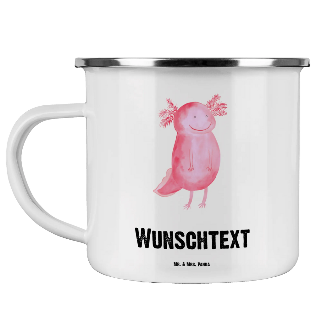 Personalisierte Emaille Tasse Axolotl glücklich Emaille Tasse personalisiert, Emaille Tasse mit Namen, Campingtasse personalisiert, Namenstasse, Campingtasse bedrucken, Campinggeschirr personalsisert, tasse mit namen, personalisierte tassen, personalisierte tasse, tasse selbst gestalten, tasse bedrucken, tassen bedrucken, Axolotl, Molch, Axolot, Schwanzlurch, Lurch, Lurche, Motivation, gute Laune