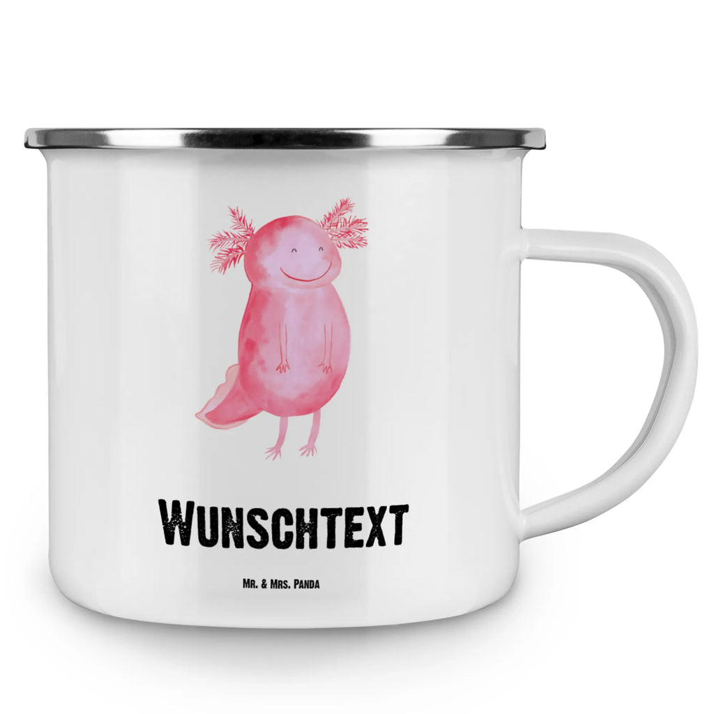 Personalisierte Emaille Tasse Axolotl glücklich Emaille Tasse personalisiert, Emaille Tasse mit Namen, Campingtasse personalisiert, Namenstasse, Campingtasse bedrucken, Campinggeschirr personalsisert, tasse mit namen, personalisierte tassen, personalisierte tasse, tasse selbst gestalten, tasse bedrucken, tassen bedrucken, Axolotl, Molch, Axolot, Schwanzlurch, Lurch, Lurche, Motivation, gute Laune